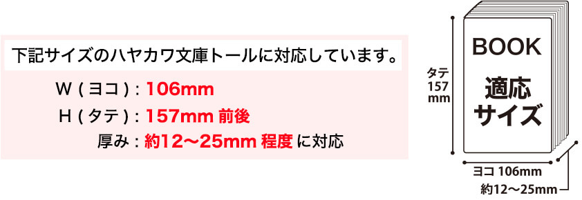 コミック侍ハヤカワ文庫トール用のサイズ