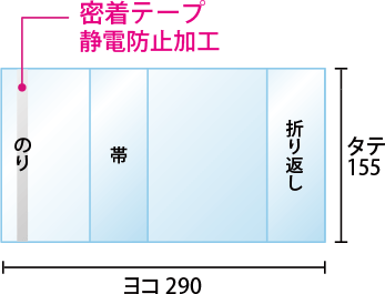 文庫本用ブックカバー寸法図