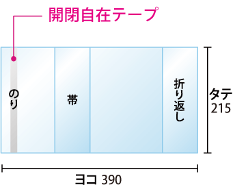 A5用ブックカバー寸法図