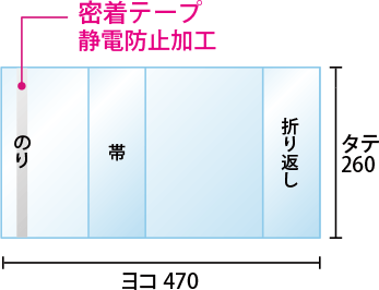 同人誌B5用ブックカバー寸法図